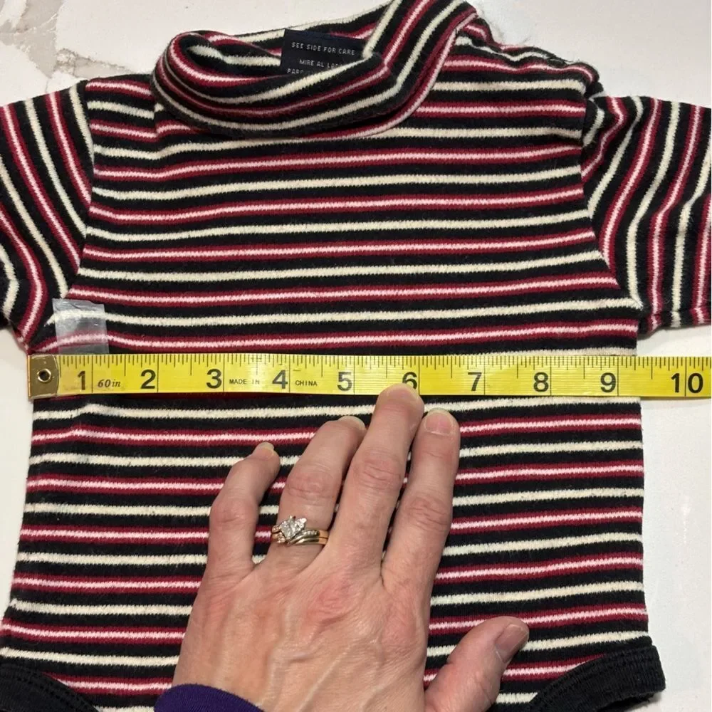 The Children’s Place | Unisex Boys Girls Red Black Striped Turtleneck Size 6-9M